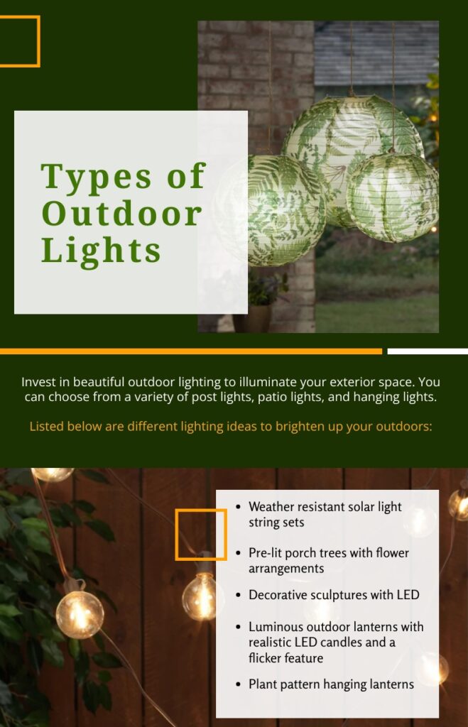 Types of Outdoor Lights for Festive Season killeenfurniture
